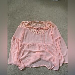 Elegant Pink Lace Women's Top